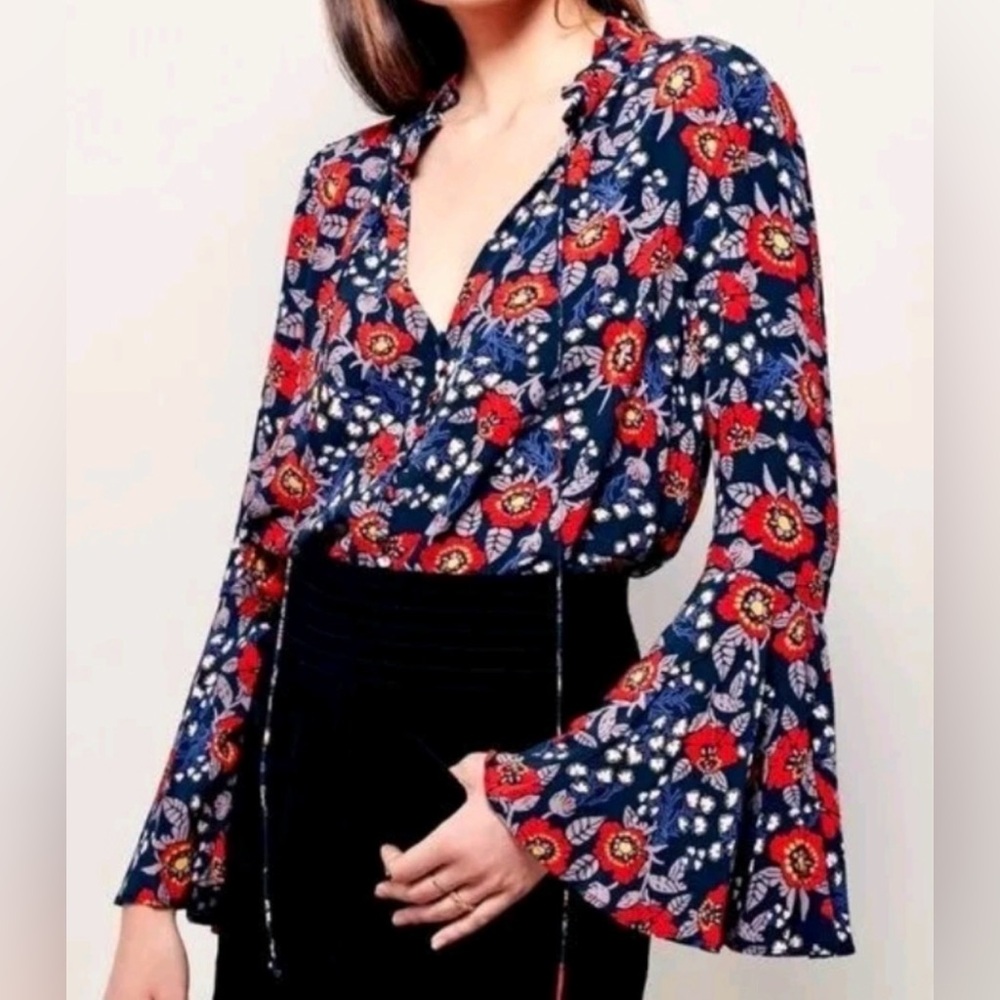 Free People Magic Mystery Printed Tunic Blouse Small